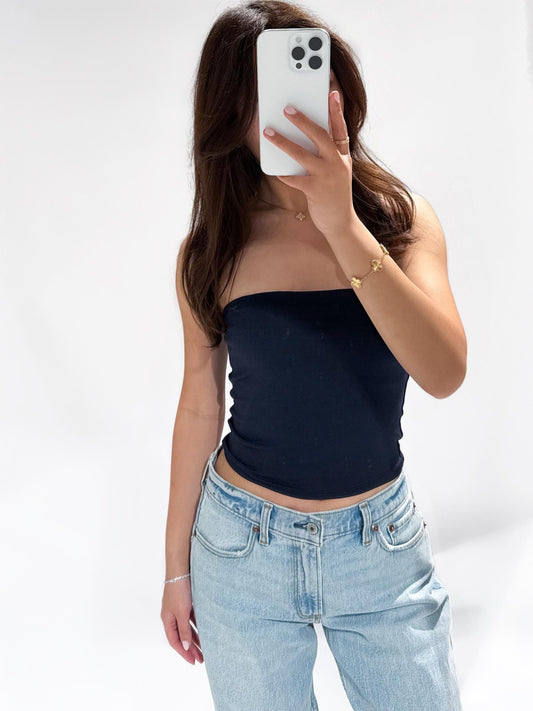 Tara Tupe top - Navy