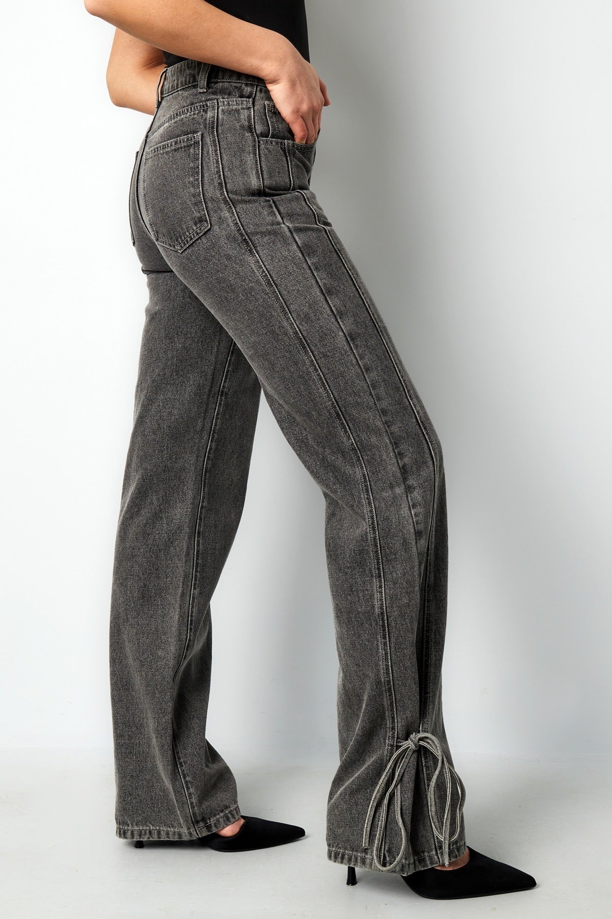 Jeans met Strikjes Grijs